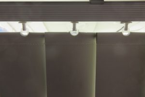 rail fabric light gap crop vertical blinds