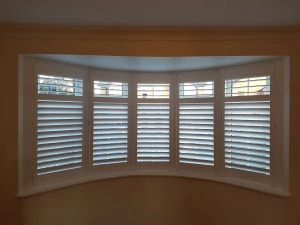 bay window with shutters installed