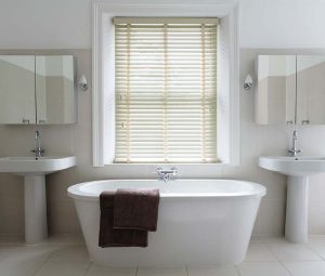 Blinds in a bathroom