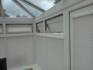 Blinds in a conservatory