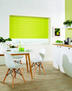 Day and night blinds in a kitchen