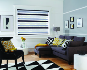 Multi coloured day and night blinds