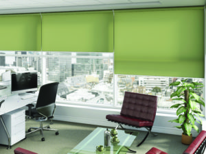 office blinds in lime green