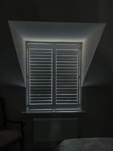 window shutter with light gaps