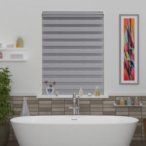 Grey day and night blinds