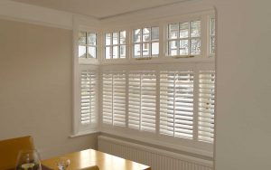 right angle bay window shutters